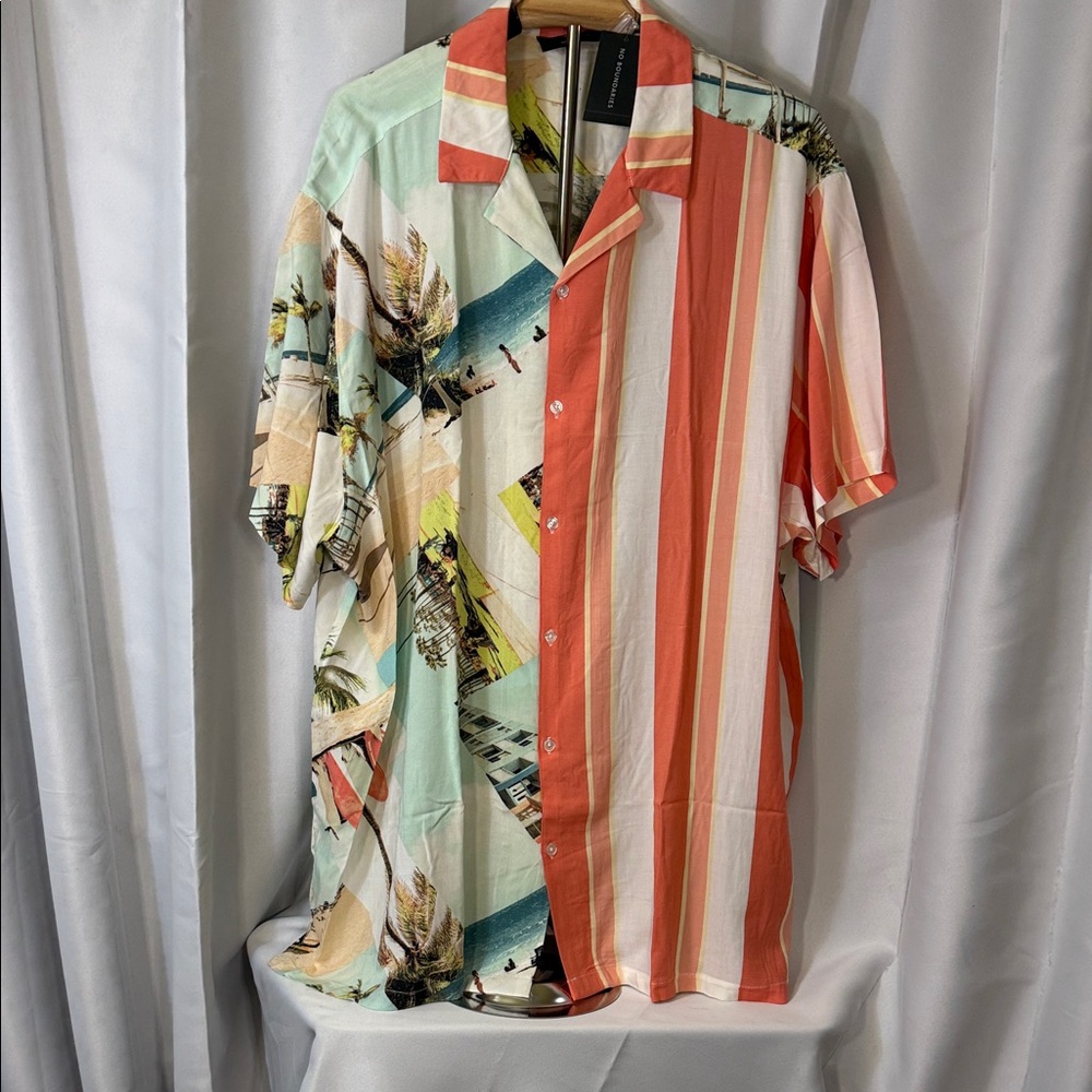 No Boundaries Tropical Striped Men's Shirt
